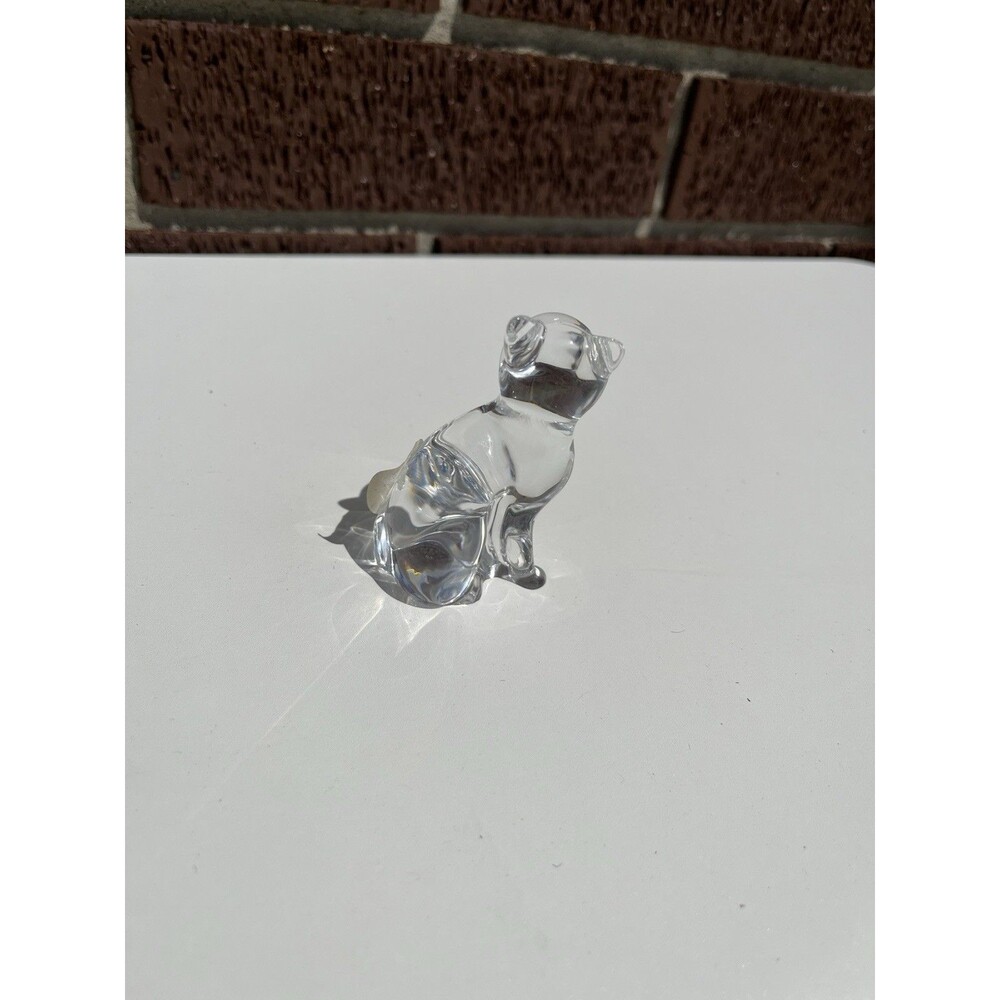 Vintage Lenox Sitting Cat Crystal Clear Glass Figure/Figurine with Certificate - Picture 4 of 5
